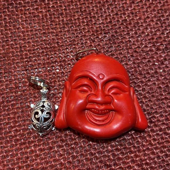 - 🏮- lucky Buddha carved red cinnabar stone healing Luck abundance tortois… - Picture 3 of 11